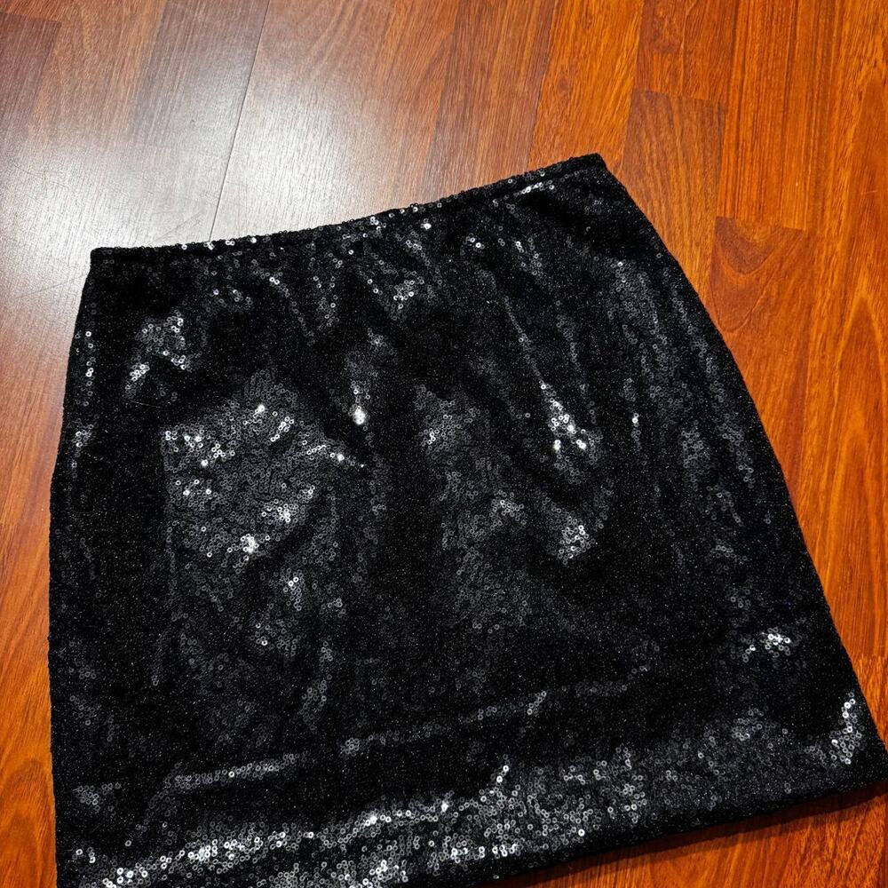 Sparkly black sequin mini skirt